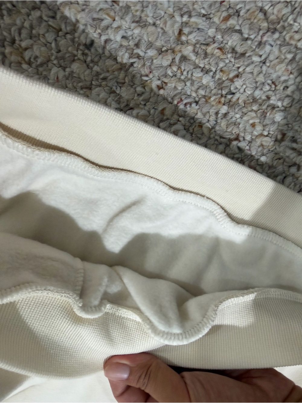 Essentials Cream Pullover with Black Logo Patch - Picture 5 of 7